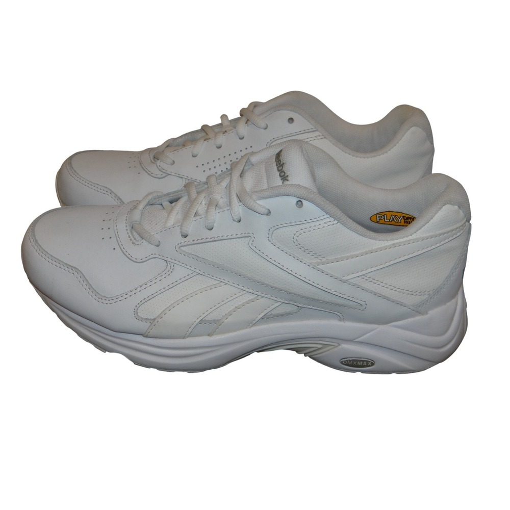 Reebok DMXMAX White Leather‎ Wide 2E Walking Shoes Men's Size 8